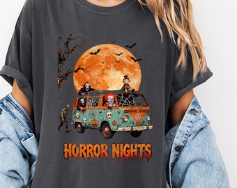Comfort Colors® Vintage Horror Halloween Shirt, Horror Movie, Halloween Horror Nights, Halloween Friends Group Matching, Trick or Treat Tee