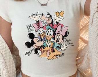 Disney Baby Tee, Disneyworld Trip Crop Top, Bella Canvas Mickey and Friends Croptop, WDW Disneyland Baby Tee, Fantasia Baby Tee