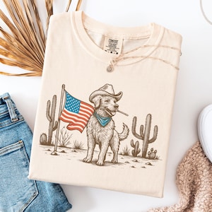 Chemise pour chien couleurs confort, chemise 4 juillet, chemise USA, chemise western, chemise 4 juillet, chemise drapeau américain, chemise Amérique, t-shirt vintage