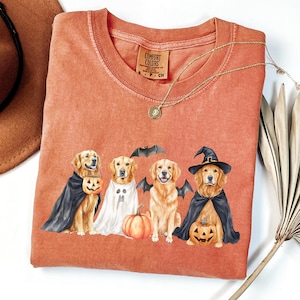 Comfort Colors® Halloween Golden Retriever Shirt, Halloween Hundeshirt, Geisterhund Shirt, Hundeliebhaber Geschenk, Hund Halloween Shirt, Golden Mama Shirt