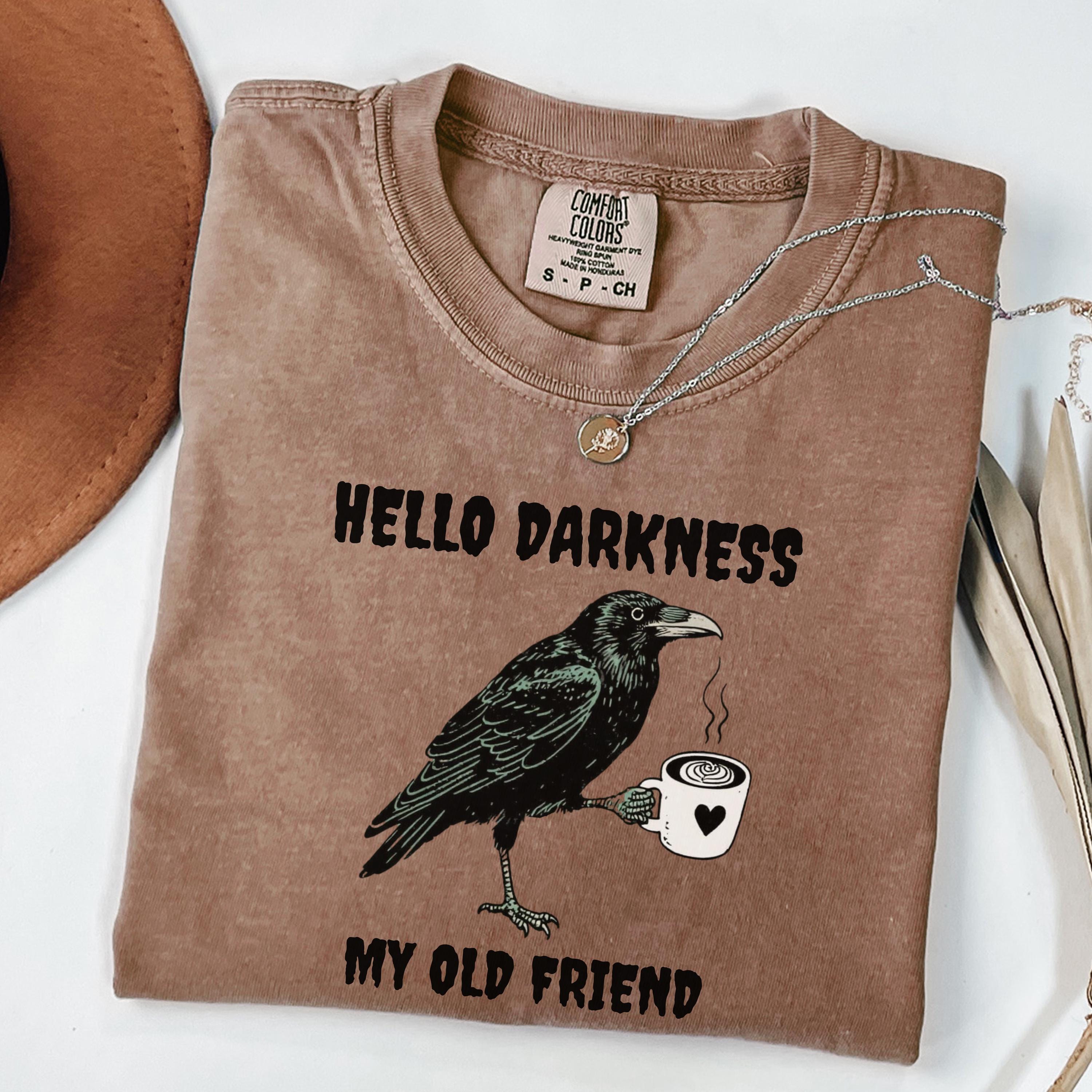 Comfort Colors® Raven Crow Coffee Shirt, Halloween Shirt, Fall Tee