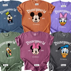 Comfort Colors® Vintage Disneyworld Shirt, Retro Mickey and Friends T-Shirt, Disneyworld Florida Trip Mickey&Co Disney Family Matching Tee image 1