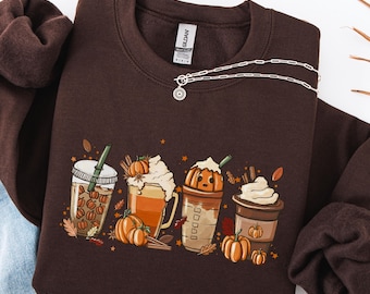 Fall Coffee Sweatshirt, Fall Sweater, Pumpkin Spice Sweatshirt, Cute Fall Sweater, Womens Fall Sweater, Coffee Sweatshirt