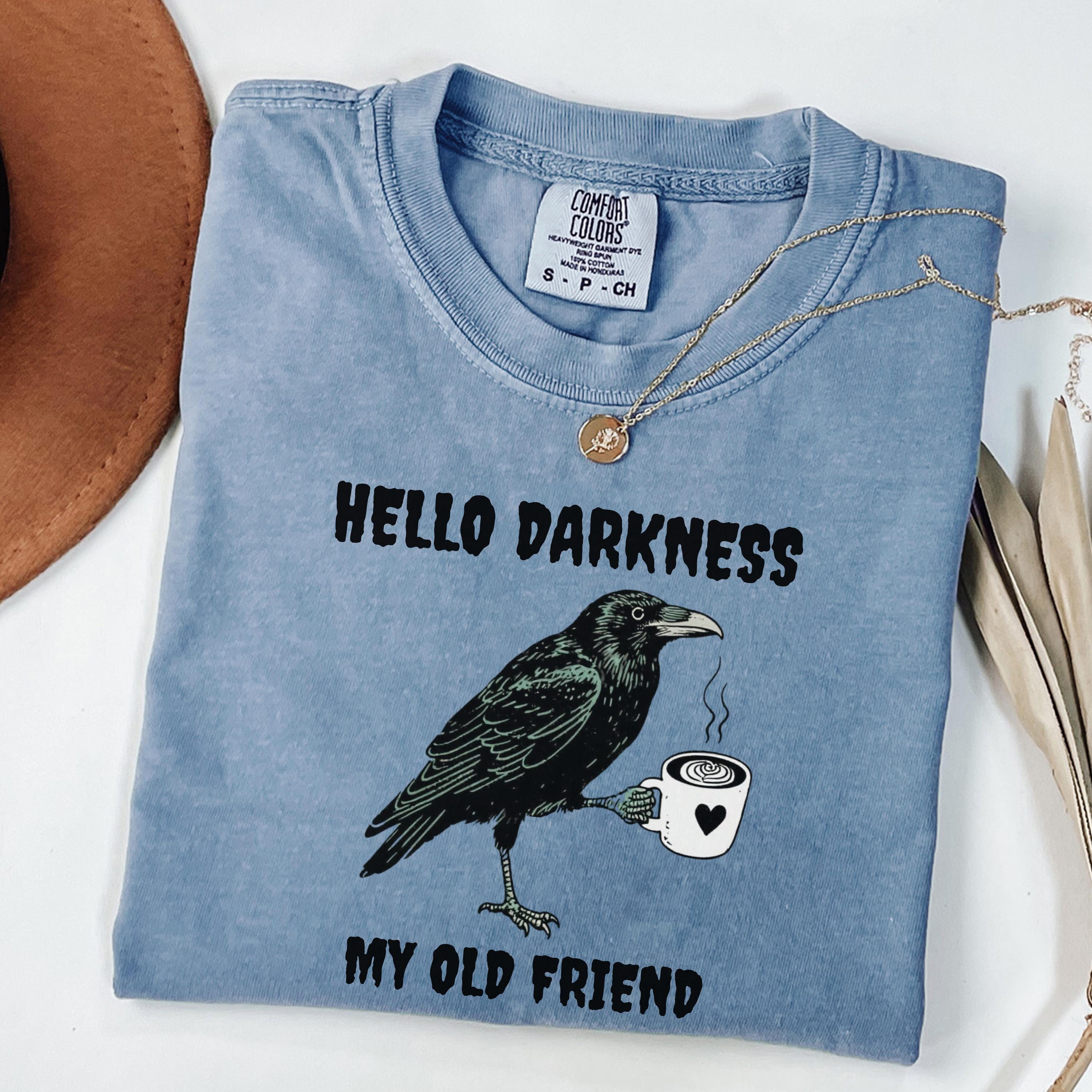 Comfort Colors® Raven Crow Coffee Shirt, Halloween Shirt, Fall Tee