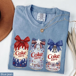 Comfort Colors® Coke Zero Patriotic T-Shirt, 4th of July Coke Zero Tee, Soda Lover Shirt, Gift For Her