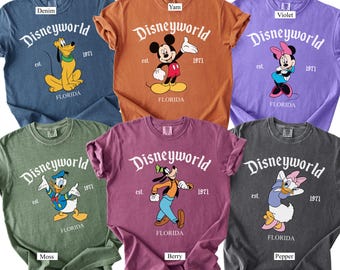 Comfort Colors® Vintage Disneyworld Shirt, Retro Mickey and Friends T-Shirt, Disneyworld Florida Trip Mickey&Co Disney Family Matching Tee