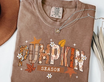 Maglietta Comfort Colors® Pumpkin Season, maglietta autunnale, maglietta del Ringraziamento, maglietta autunnale con zucca