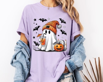 Comfort Colors® Halloween Ghost Shirt, Cute Ghost Shirt, Womens Halloween Shirt, Cute Fall Shirt, Spooky Season Shirt, Gift For Halloween