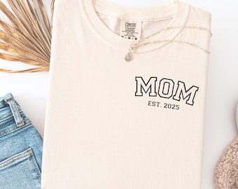 Camisas Comfort Colors® para mamá y papá, camisa para papá primerizo, regalo para mamá primeriza, camisa personalizada con bolsillo para mamá y papá, regalo para mamá y papá, Día del Padre
