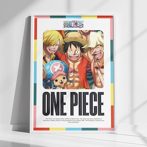 Poster manga One Piece / Stampa murale anime ad alta risoluzione / Rufy e i pirati di Cappello di paglia / Stampa classica di Shonen Jump