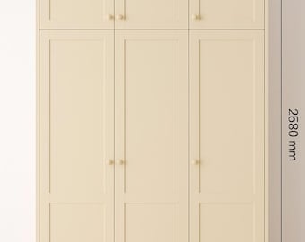 Large 6-Door Wardrobe Closet Modern Bedroom Storage with Drawers & Shelves Customizable Color
