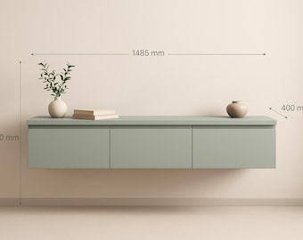 Minimalist Floating TV Stand | Modern Wall-Mounted Media Console | 3D Model (SketchUp + FBX)