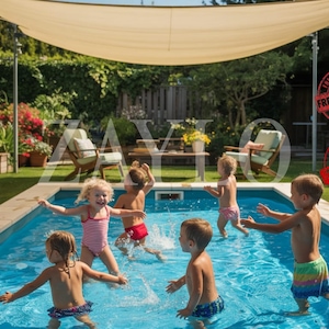 Adjustable Pool Sun Shade Canopy - Durable Cream Privacy Cover for Backyard Pools - UV Protection - Sun Canopy Cover