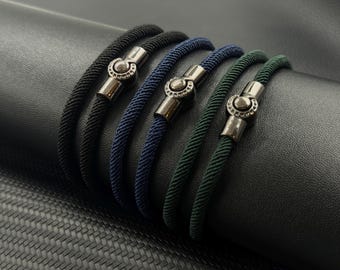 Pulsera de cordón con cierre magnético: pulsera unisex de cuerda en varios colores, joyería ligera para uso diario.
