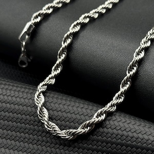 Stainless Steel Rope Chain Necklace – Modern Unisex Design