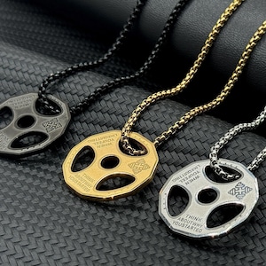 Stainless Steel Barbell Plate Necklace – Fitness & Gym Gift