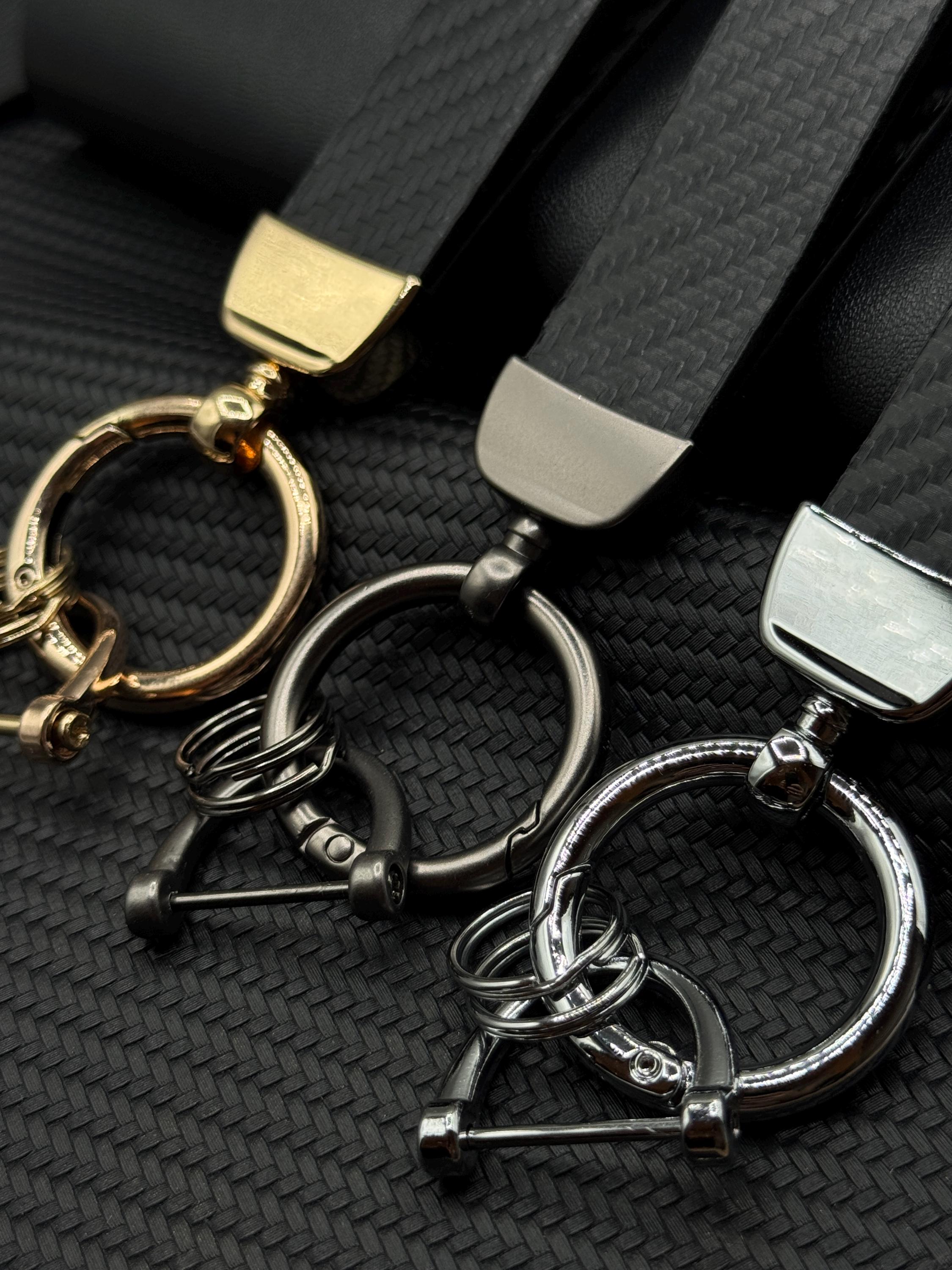 Carbon Fiber Leather Keychain – Sleek Car Key Ring With Metal Buckle - Etsy