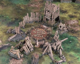Battlefield Siege Terrain Set – Fantasy Wargaming Scenery 28mm/32mm Scale | DnD, Pathfinder, TTRPG Terrain