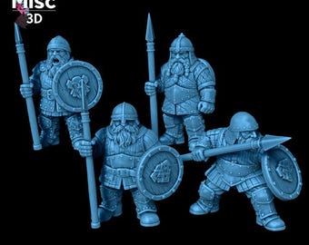 Dwarven Spearmen | 28/32mm Grimdark Fantasy Wargame Miniatures