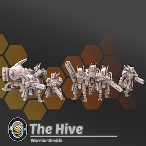 Warrior Droids | The Hive Greater Good Proxy Model | 28mm Heroic Sci-Fi Miniature for Tabletop Wargames | Tau-Compatible