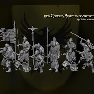 Spanish Spearman Miniatures: 28mm/32mm Scale - DND, SAGA, RPG