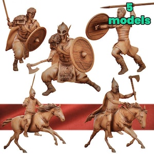 Rus Viking Warband 28mm Scale Warriors for Wargames, DnD, Pathfinder, Frostgrave, and Tabletop RPGs