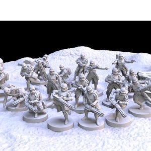 Clone Trooper Heavy Troops: 28mm Sci-Fi Miniatures