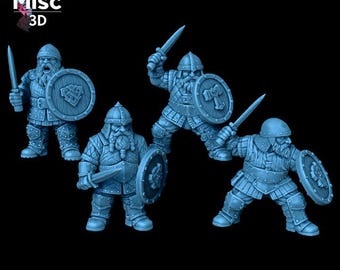 Dwarven Swordsmen | 28/32mm Grimdark Fantasy Wargame Miniatures