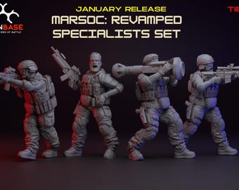MARSOC Specialists - Modern Wargame Miniatures - 28/32mm Tabletop Sci-Fi Soldiers