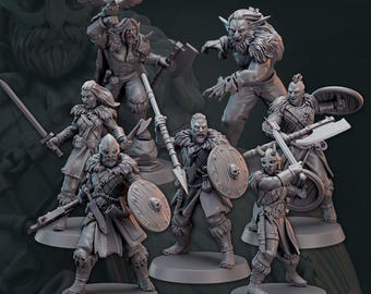 Viking Raider Warband Miniatures: 28mm & 32mm Scale - DND, Pathfinder RPG
