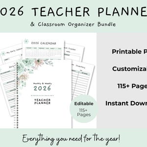 2026 Weekly & Monthly Teacher Planner