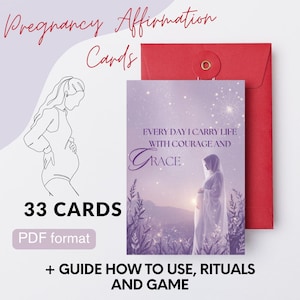 33 Carte di Affermazioni per la Gravidanza/Supporto per le future mamme/Gioco di Rituali e Riflessioni/Supporto Emotivo per le Future Mamme/PDF per Donne