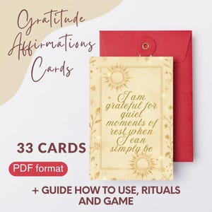 Dankbetuigingskaarten | 33 dagelijkse positieve citaten voor mindfulness, therapieondersteuning, zelfgenezing en emotionele zorg | Afdrukbaar deck