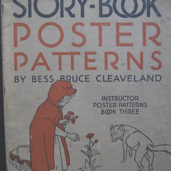 Vintage 1926 Bess Bruce Cleaveland Storybook Poster Patterns Art Deco Stencils