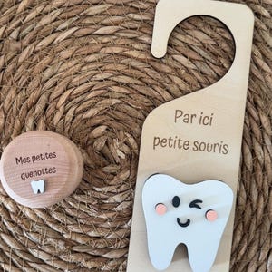 door sign and small box for baby teeth