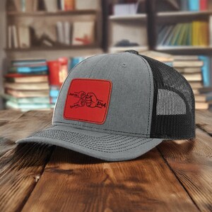 Personalized Dad Fist Bump Hat, Custom Leather Patch Trucker Cap With Kids’ Names, Father’s Day Gift For Dad or Grandpa, New Daddy Gift