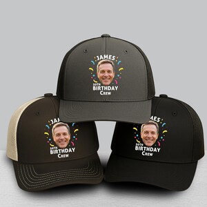 Custom Birthday Photo Trucker Hat, Personalized Party Gift Cap
