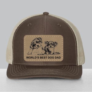 Custom Leather Patch Trucker Hat: Laser Engraved Pet Photo Gift