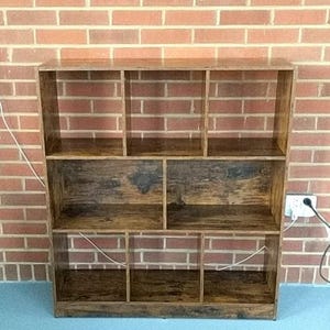 Rustic Brown 3-Tier Wooden Bookshelf, Open Bookcase, Home Storage