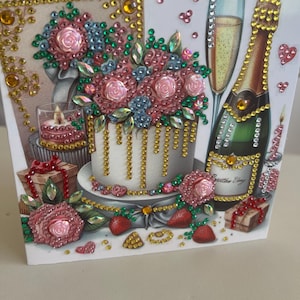 Carte de cristal faite main d'anniversaire de félicitations