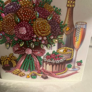 Carte en cristal faite main de célébration de bouquet spécial