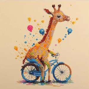 Carte en cristal faite main de bébé girafe mignonne toute neuve !
