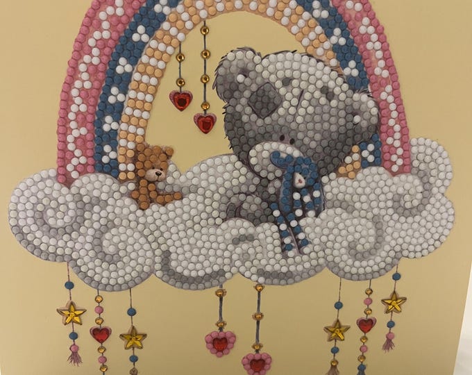 Featured listing image: New baby tatty teddy handmade Crystal card Brand new!!