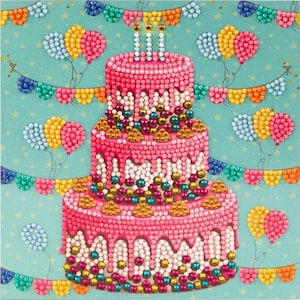 Carte cristal faite main de joyeux anniversaire