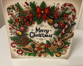 Merry Christmas wreath handmade cards