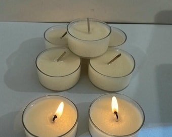 30 Pack Unscented Soy Tealight Candles, 0.5oz Hand Poured Clean Burning Wax