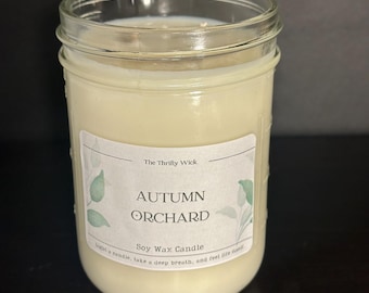 Fall Scented Soy Candles, 16oz Mason Jar, Autumn Pumpkin and Spice Gift