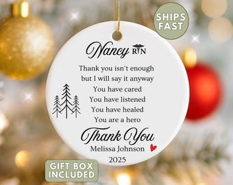 Personalized Nurse Appreciation Gift Custom Nurse Christmas Ornament Personalized Appreciation Gift For Nurse Unique Ornament For Caregiver