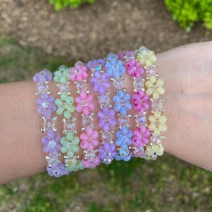 Colorful Cat Eye Daisy Beaded Bracelet - “Gia”  | Handmade Bracelet | Colorful Jewelry | Gift for Her | Cat Eye Beads | Summer Gift