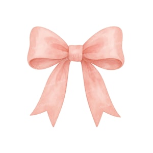Watercolor Pink Bow Clipart: Baby Shower PNG (Digital Download)
